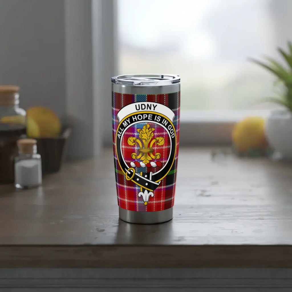 Udny All My Hope Is In God plaid travel mug