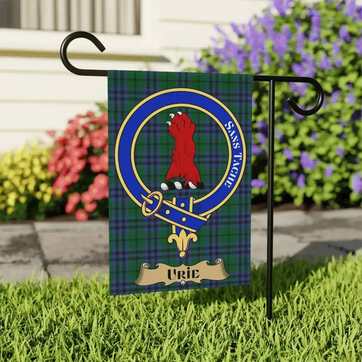 Urie Tartan Scottish Crest Garden Flag