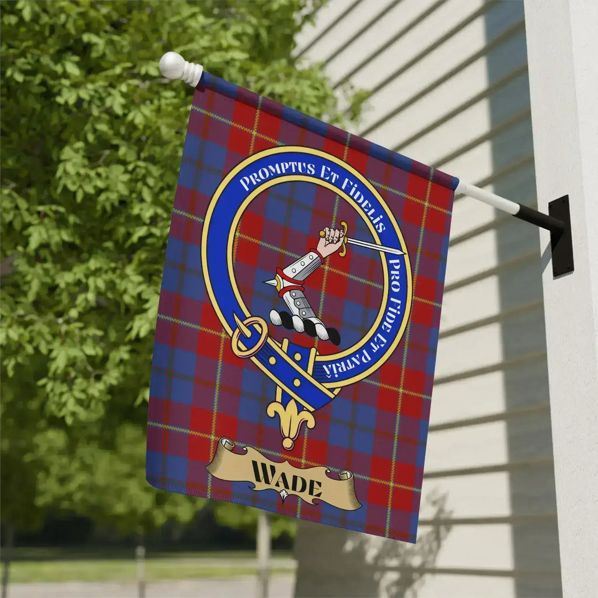 Custom Tartan Clan Crest Flag Personalized Home Decor