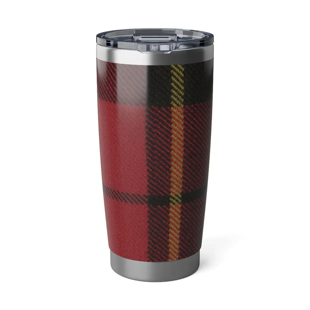 Clan Wallace red and black tartan plaid insulated tumbler — double-wall 20oz