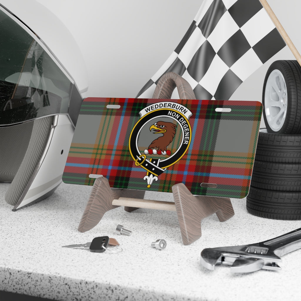 Wedderburn Monogram Plaid Design License Plate product