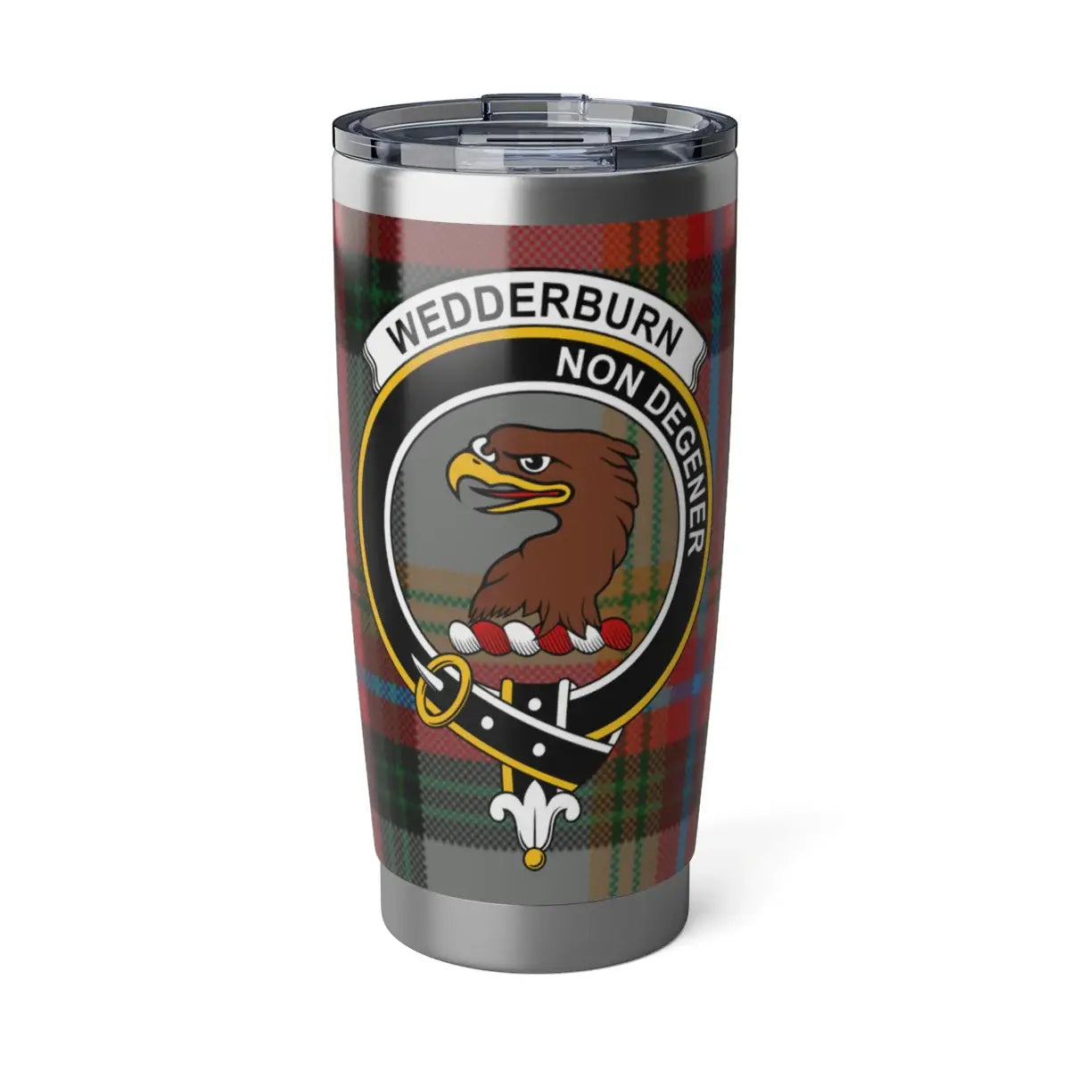 Clan Wedderburn Crest Plaid Tumbler Cup
