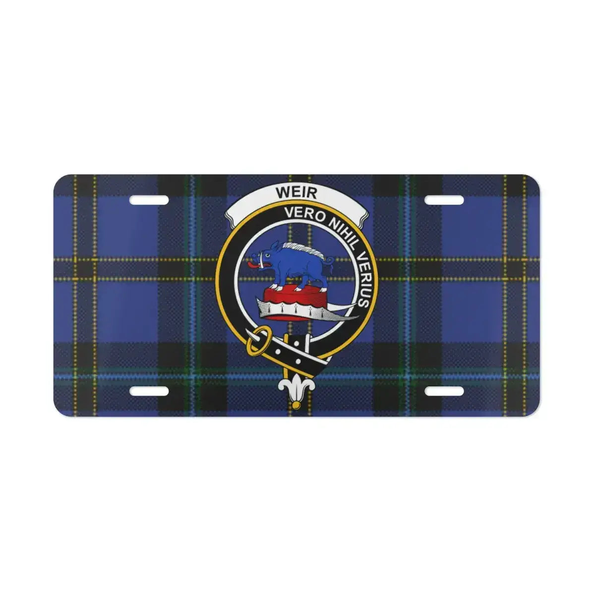 Weir Vero Nihil Verius Tartan License Plate product