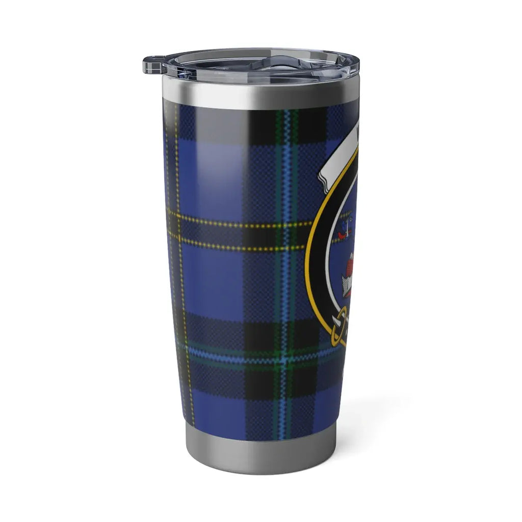 Blue Plaid Insulated Drink Tumbler for Hot and Cold Beverages