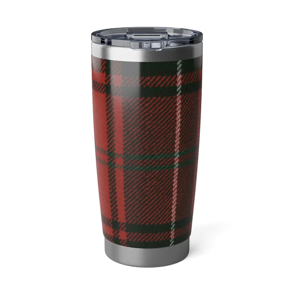 Clan Wemyss stylish red green plaid insulated travel tumbler — double-wall 20oz