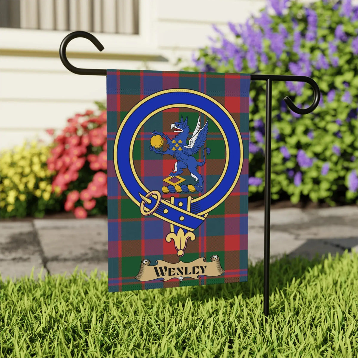 Wenley Plaid Flag Garden Decoration