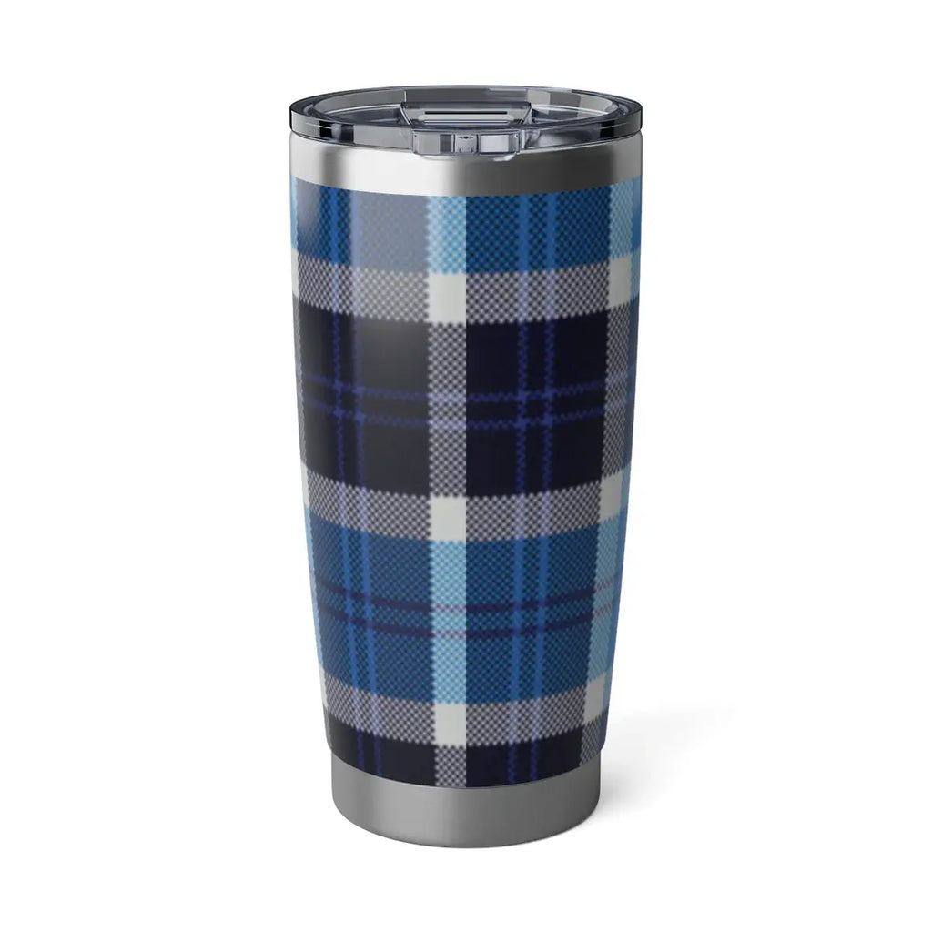 Blue and Black Plaid Insulated Tumbler