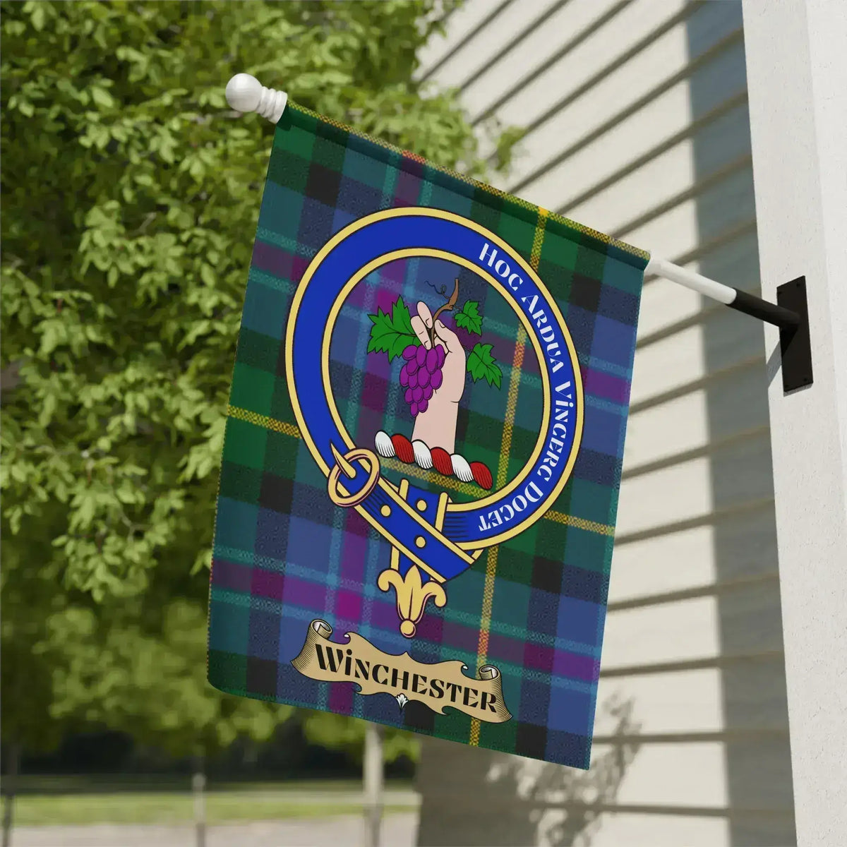 Winchester Clan Crest Tartan Garden Flag