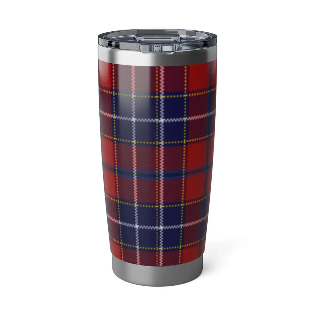 Red and Blue Tartan Pattern Insulated Tumbler