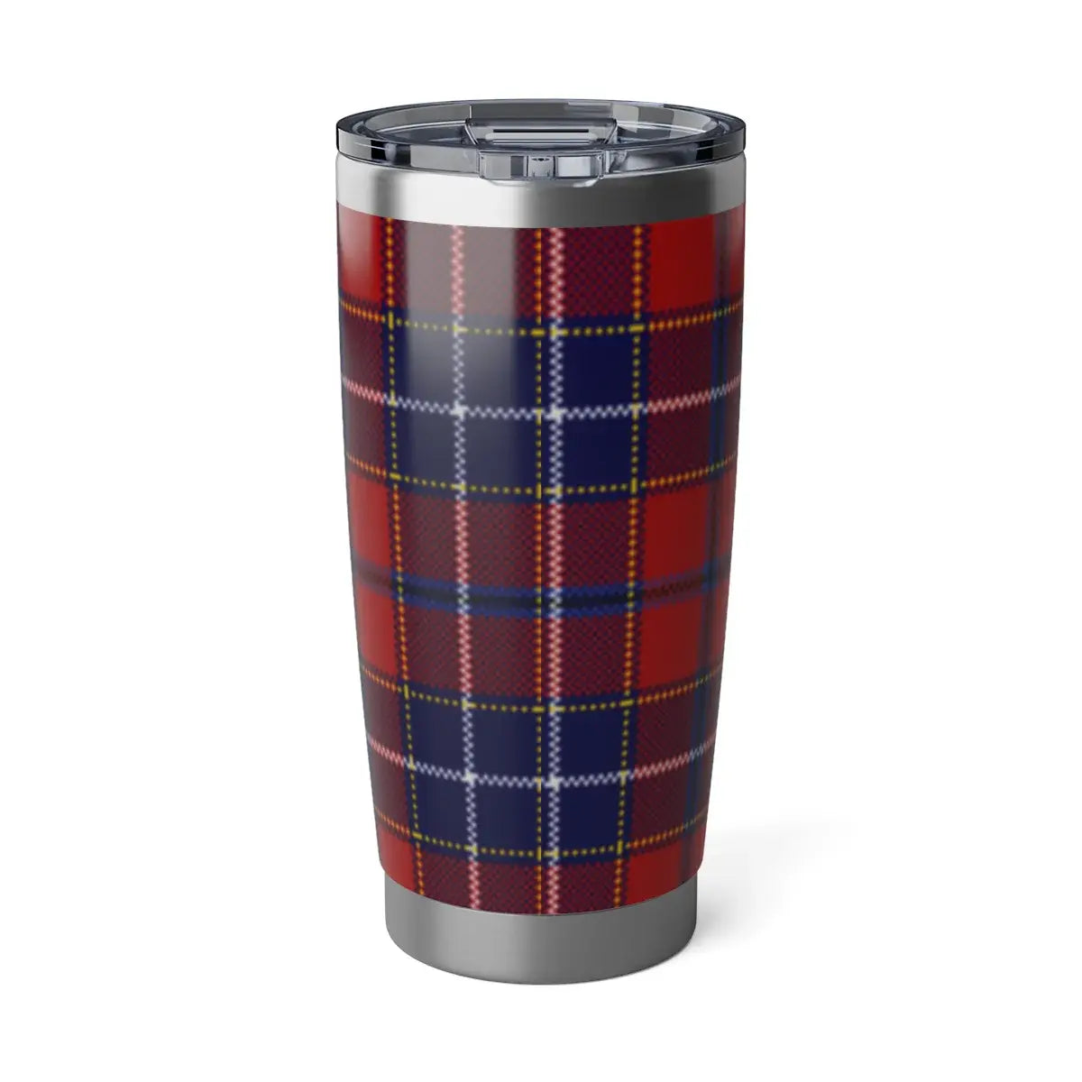 Red and Blue Tartan Pattern Insulated Tumbler