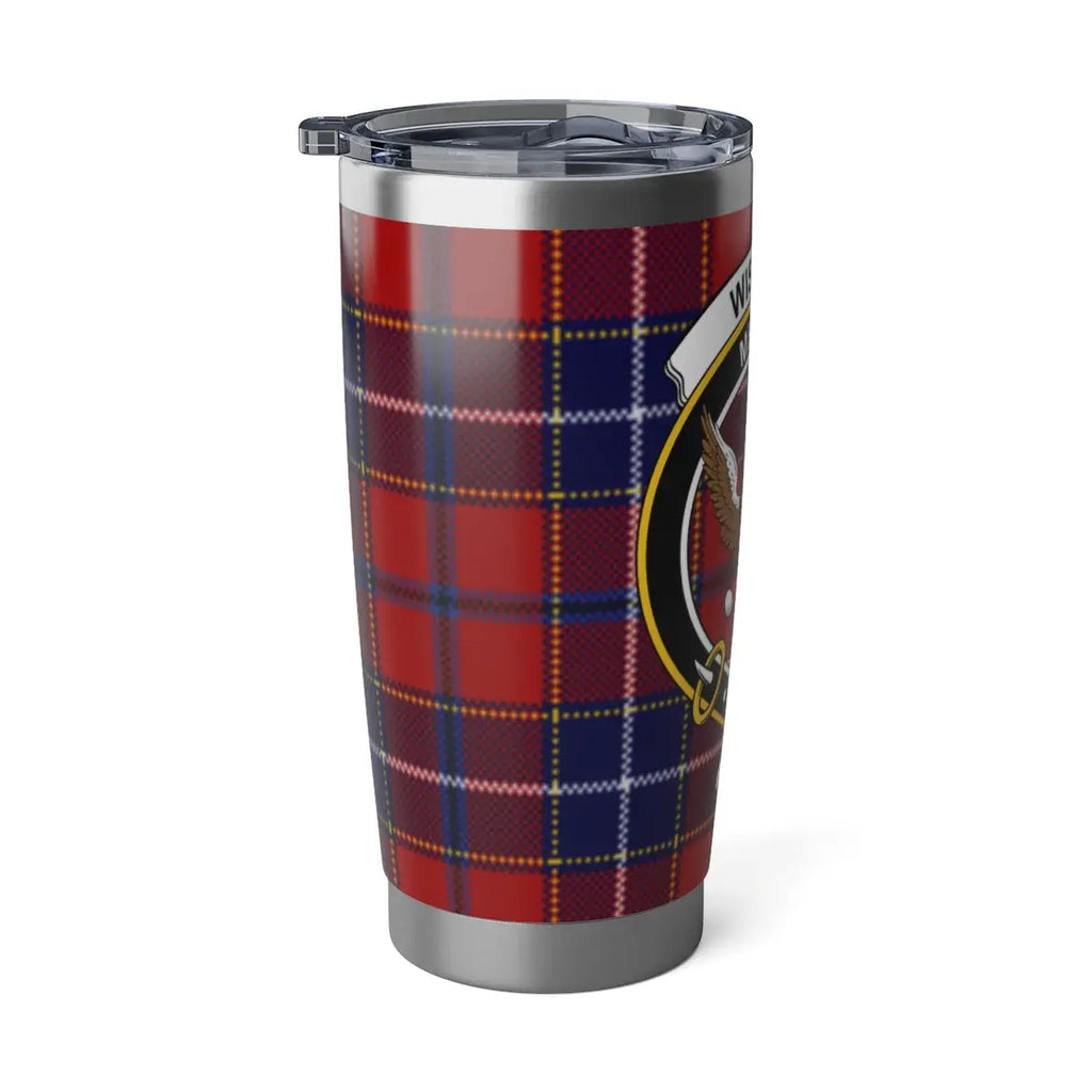 Red and Black Tartan Plaid Stainless Steel Tumbler