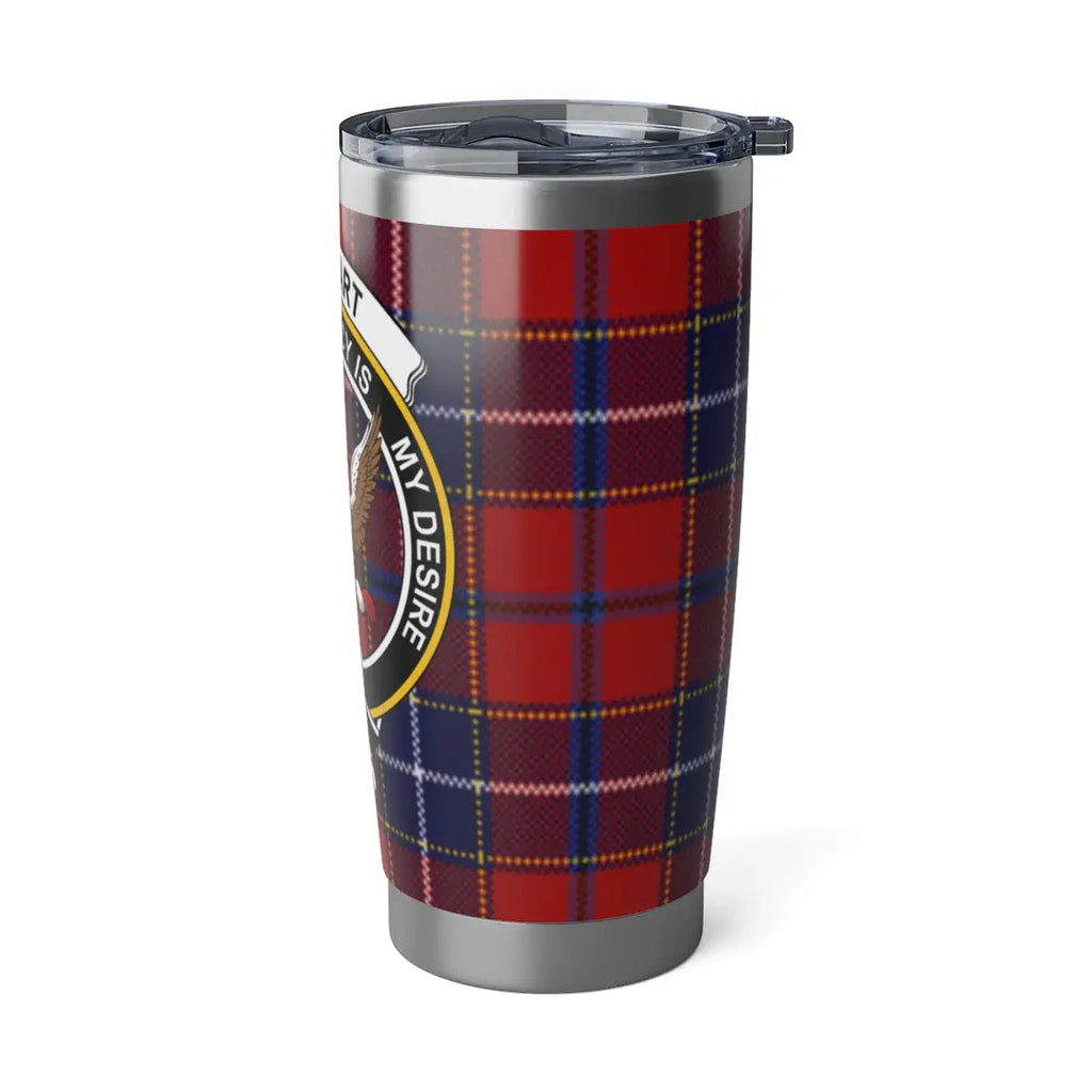 Tartan Plaid Insulated Travel Mug with Crest Design
