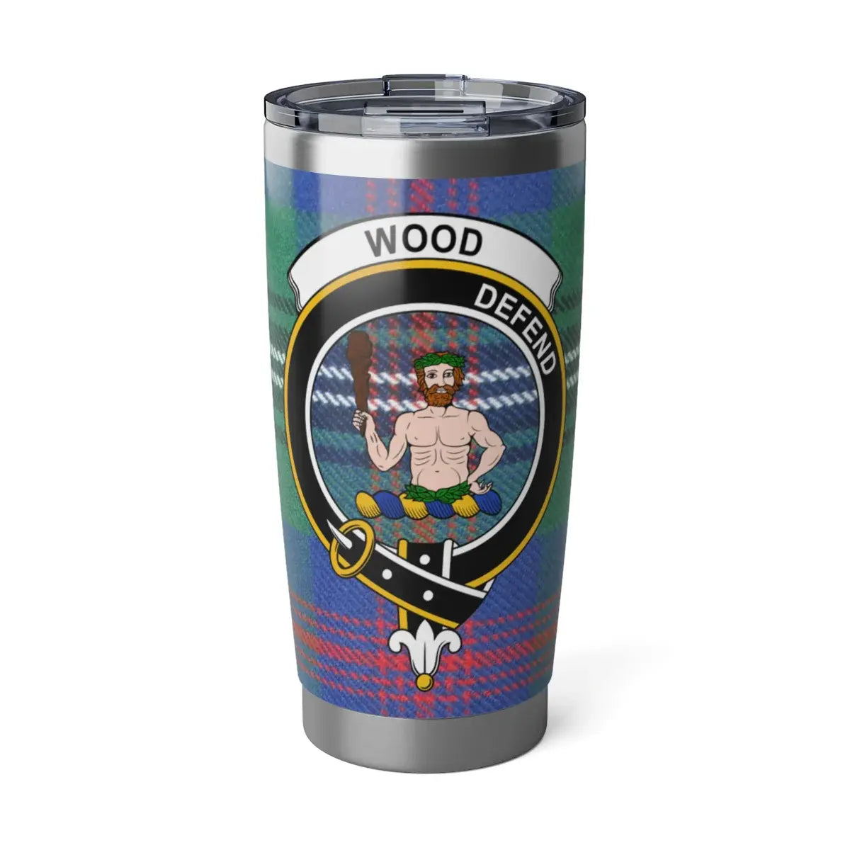 Wood Defend Clan Crest Travel Tumbler
