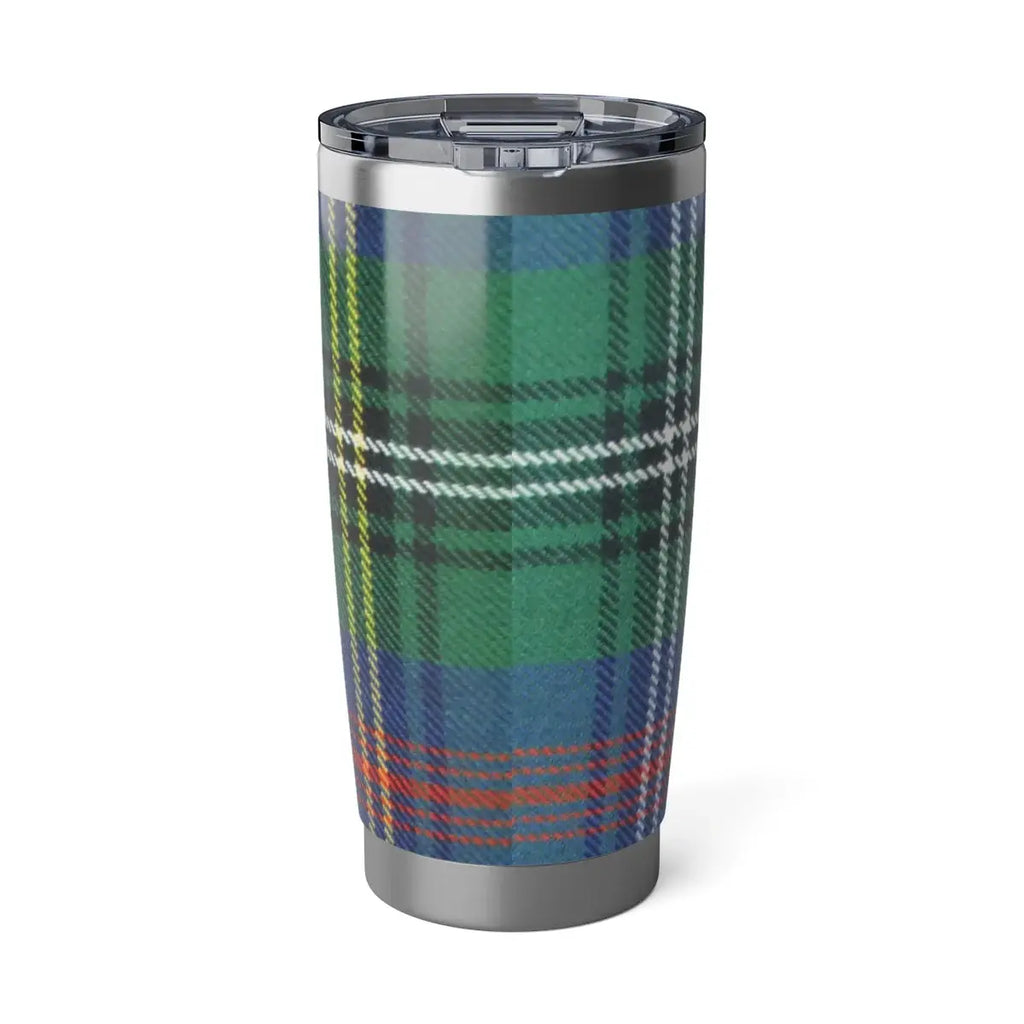 Stylish Green Plaid Patterned Insulated Tumbler