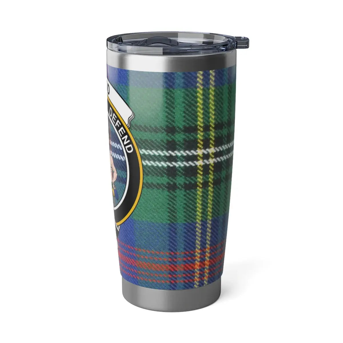 Tartan Pattern Travel Tumbler with Seal Design