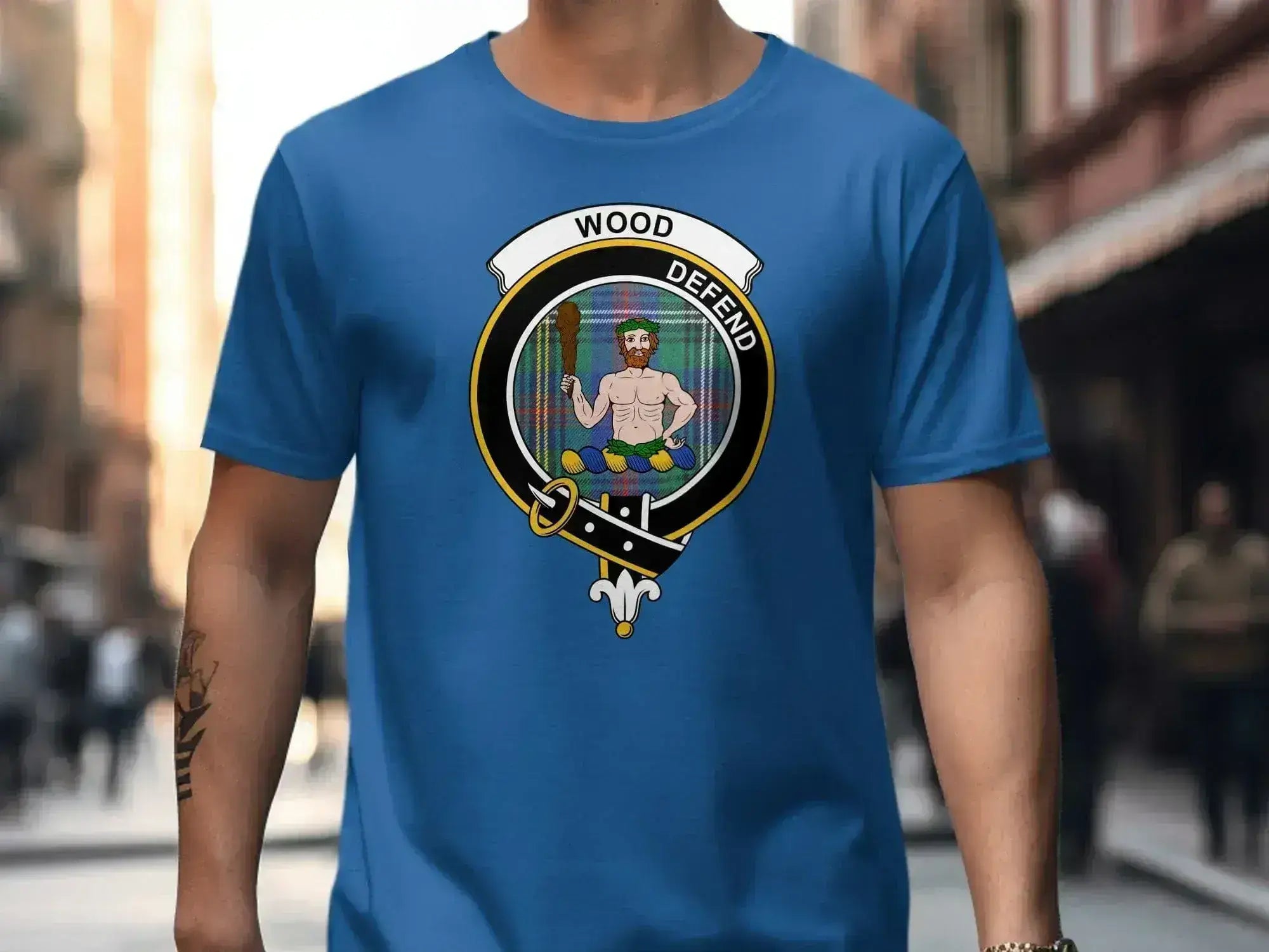 Wood Defend Graphic Blue Tee Shirt product