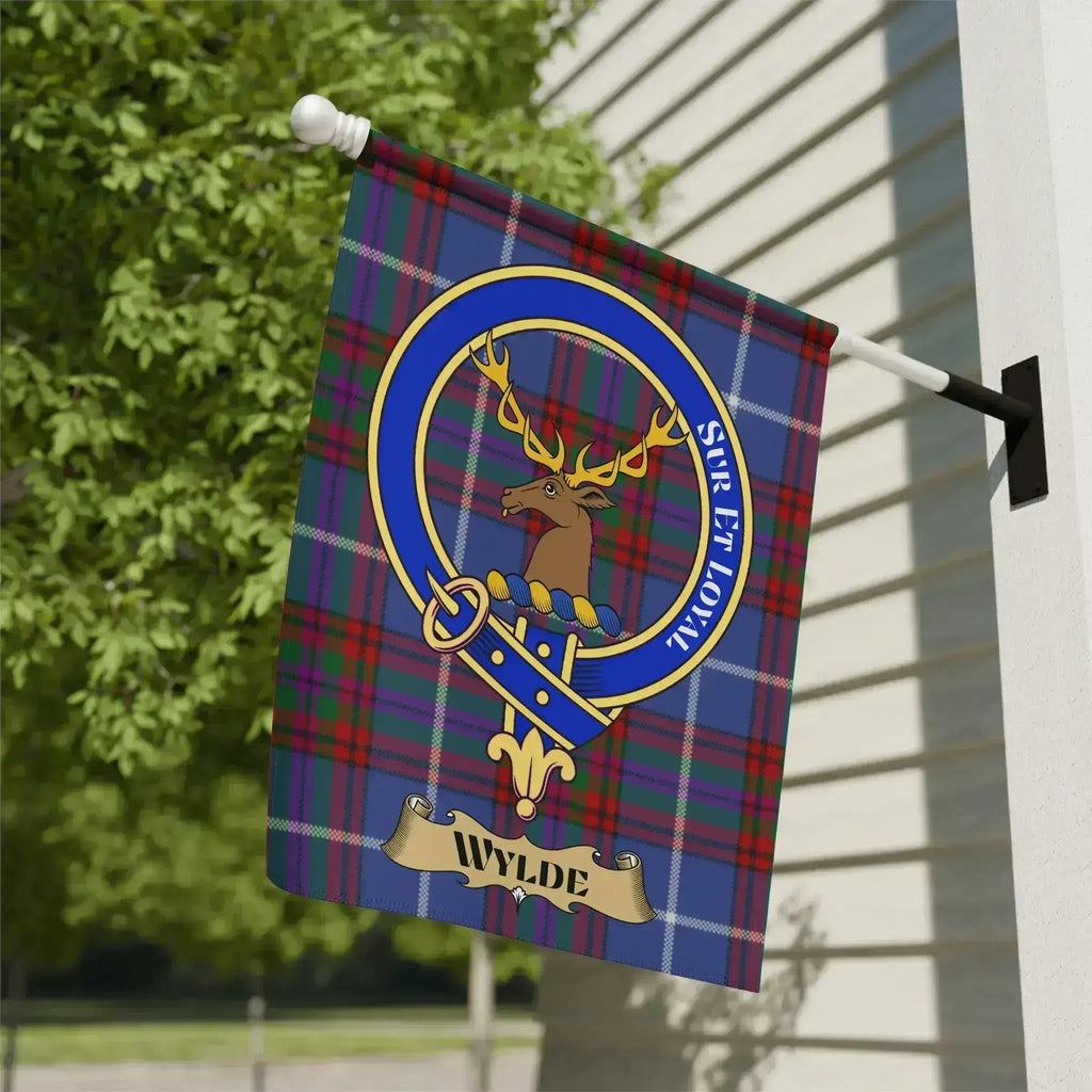 Scottish Wylde Clan Crest Plaid Outdoor Decor Flag