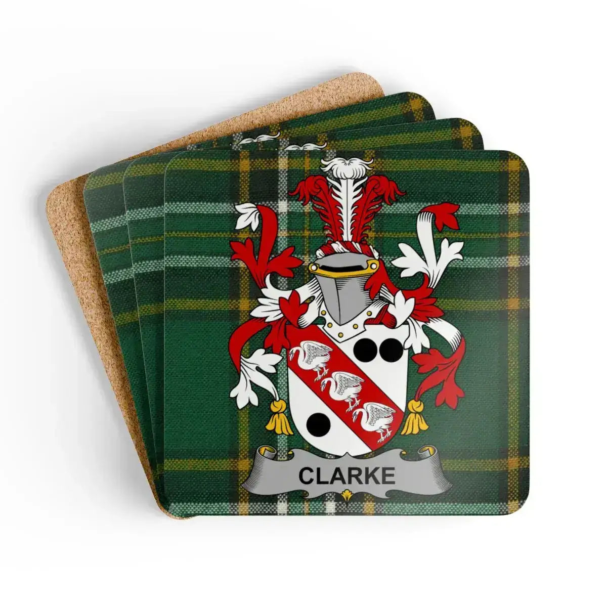 Personalized Family Crest Clarke Coaster Product
