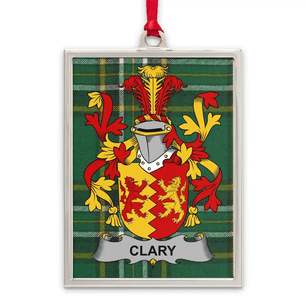 Clary Tartan Background Family Crest Ornament product type