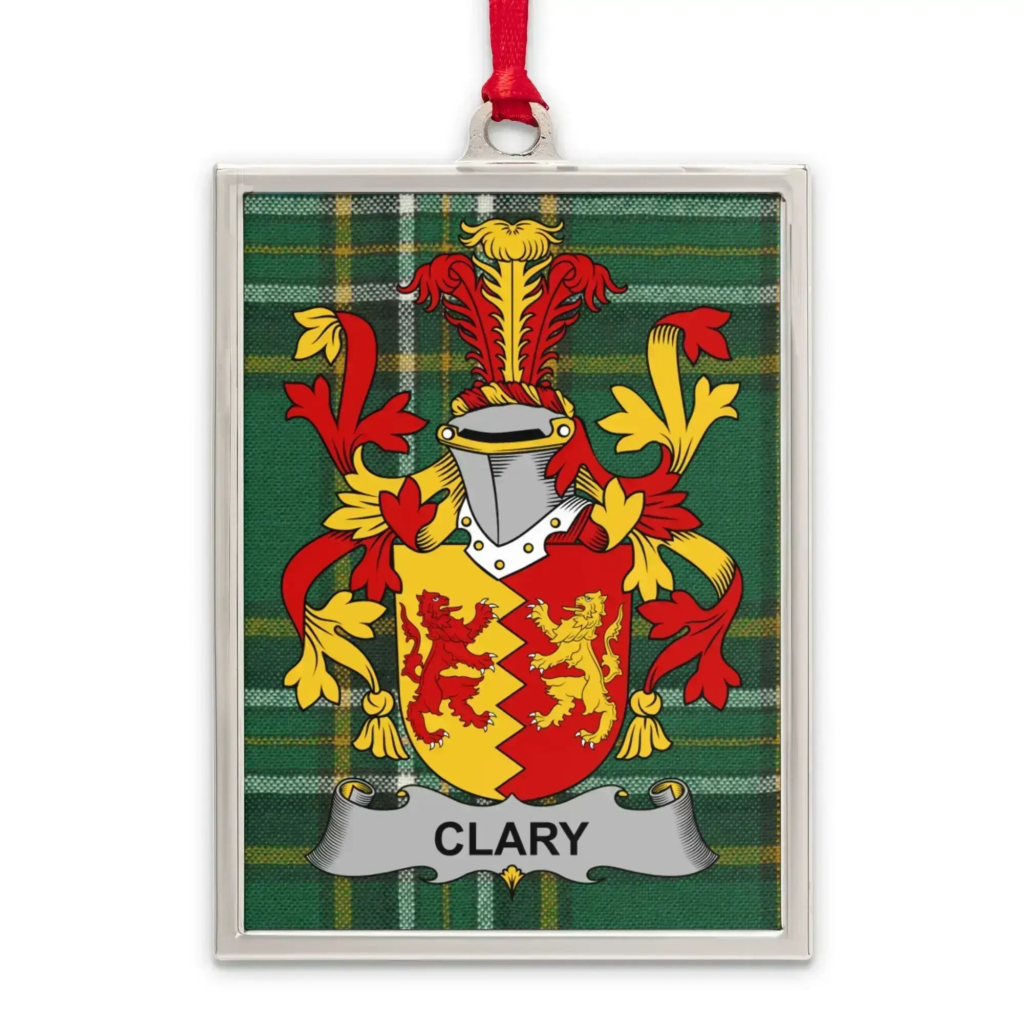 Clary Tartan Background Family Crest Ornament product type