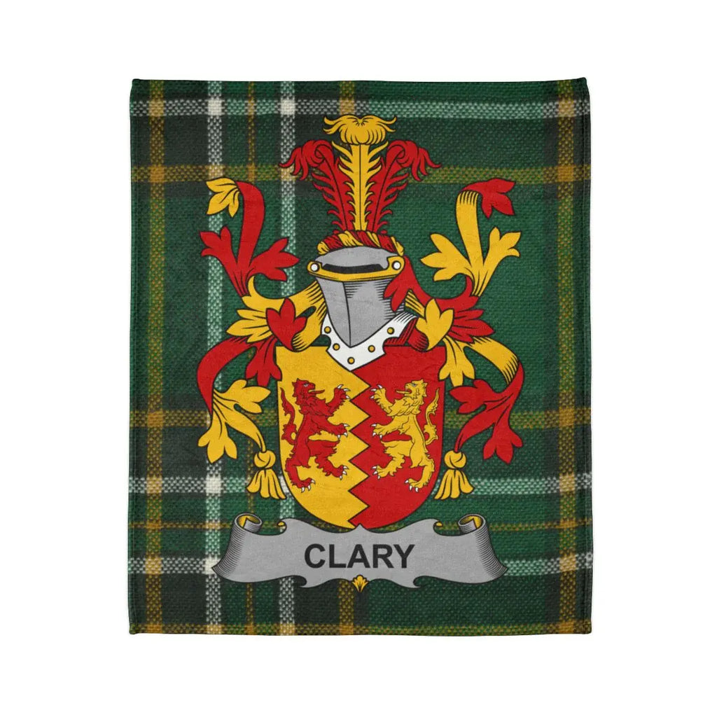 Clary Tartan Crest Throw Blanket Perfect for Gifts
