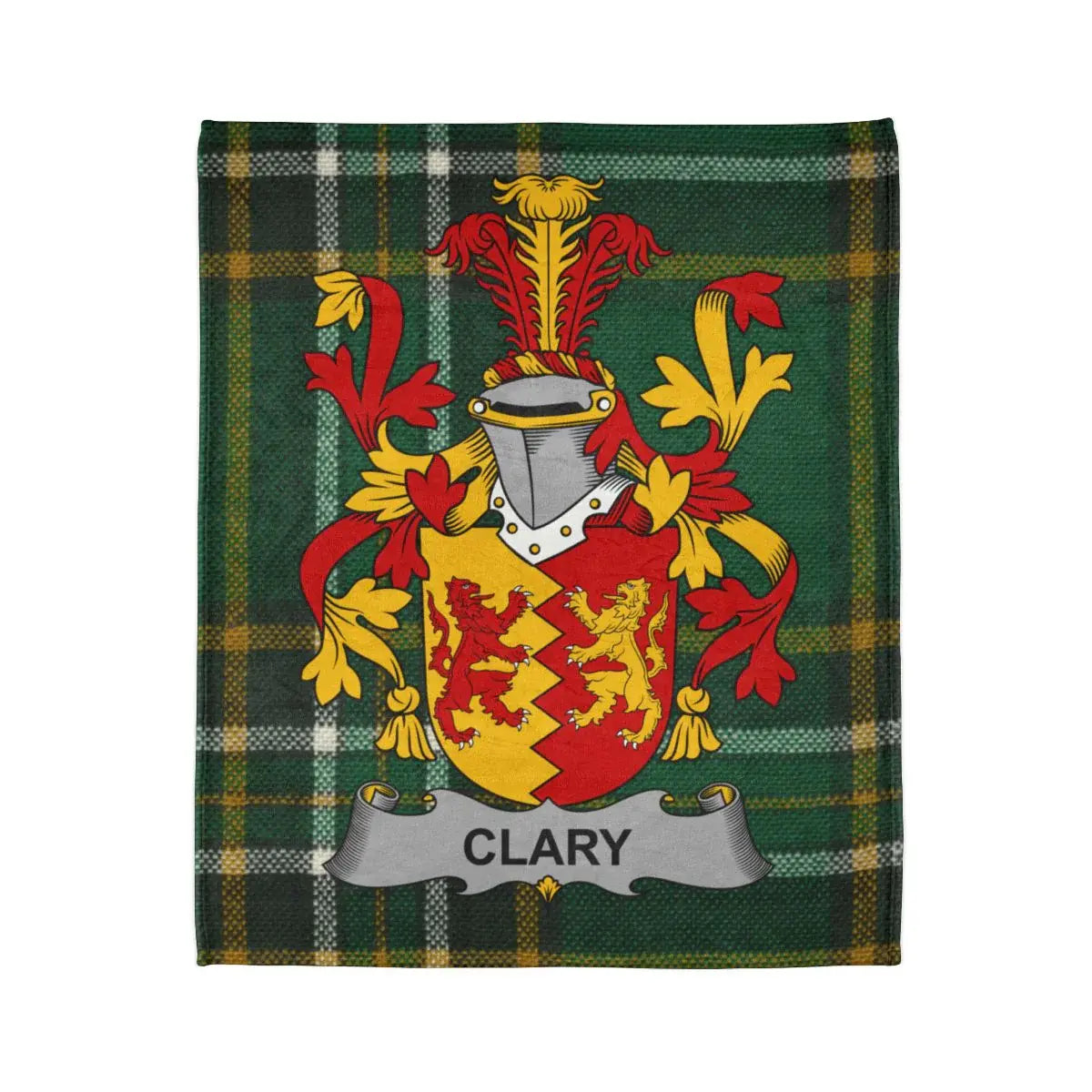 Clary Tartan Crest Throw Blanket Perfect for Gifts