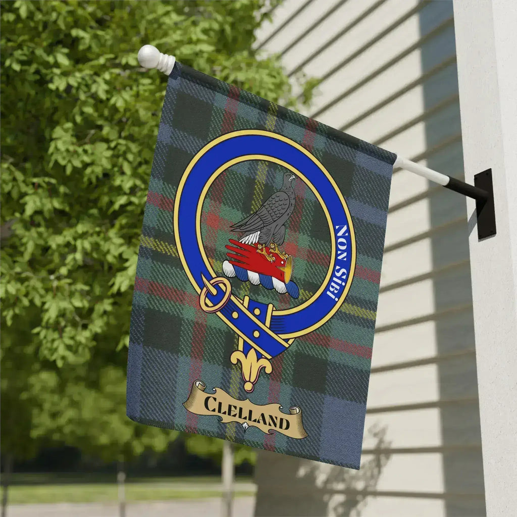 Clelland His Non-Sit Family Crest Plaid Flag