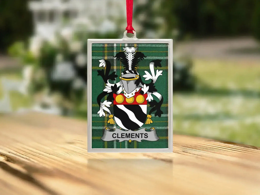 Family Crest with Clements Name Hanging Product