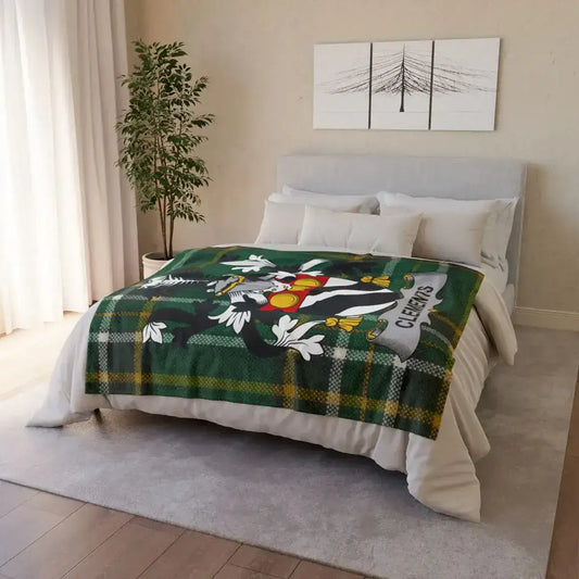 Vibrant Floral Design Clement Family Crest Blanket