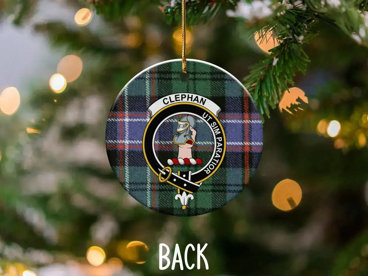 Clephan Family Crest Plaid Christmas Ornament