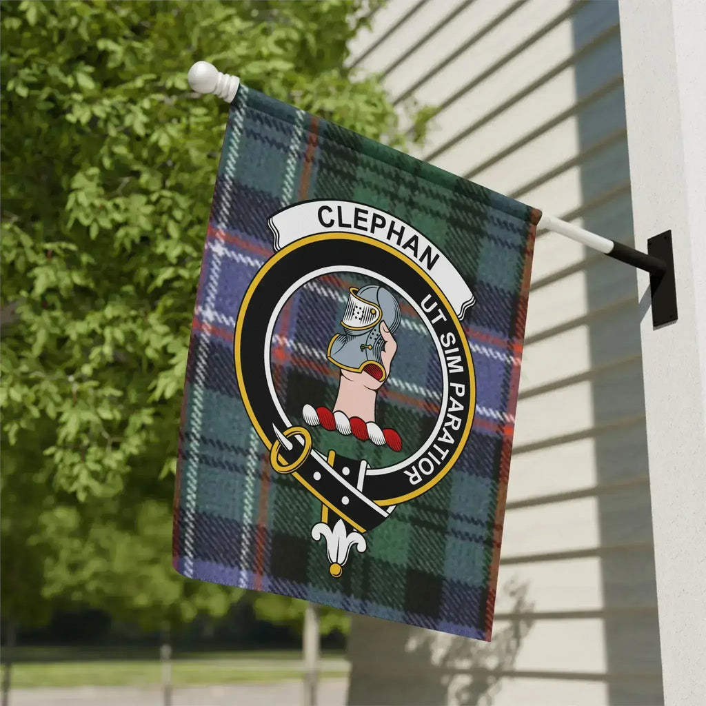 Clephan Clan Crest Badge Plaid Garden Flag