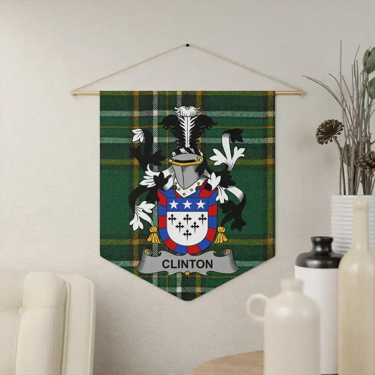 Clinton Family Crest Emblem Display Banner product