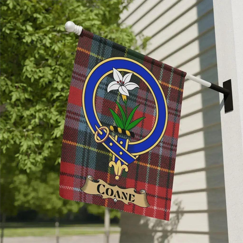 Coane Tartan Flag with Floral Crest Design