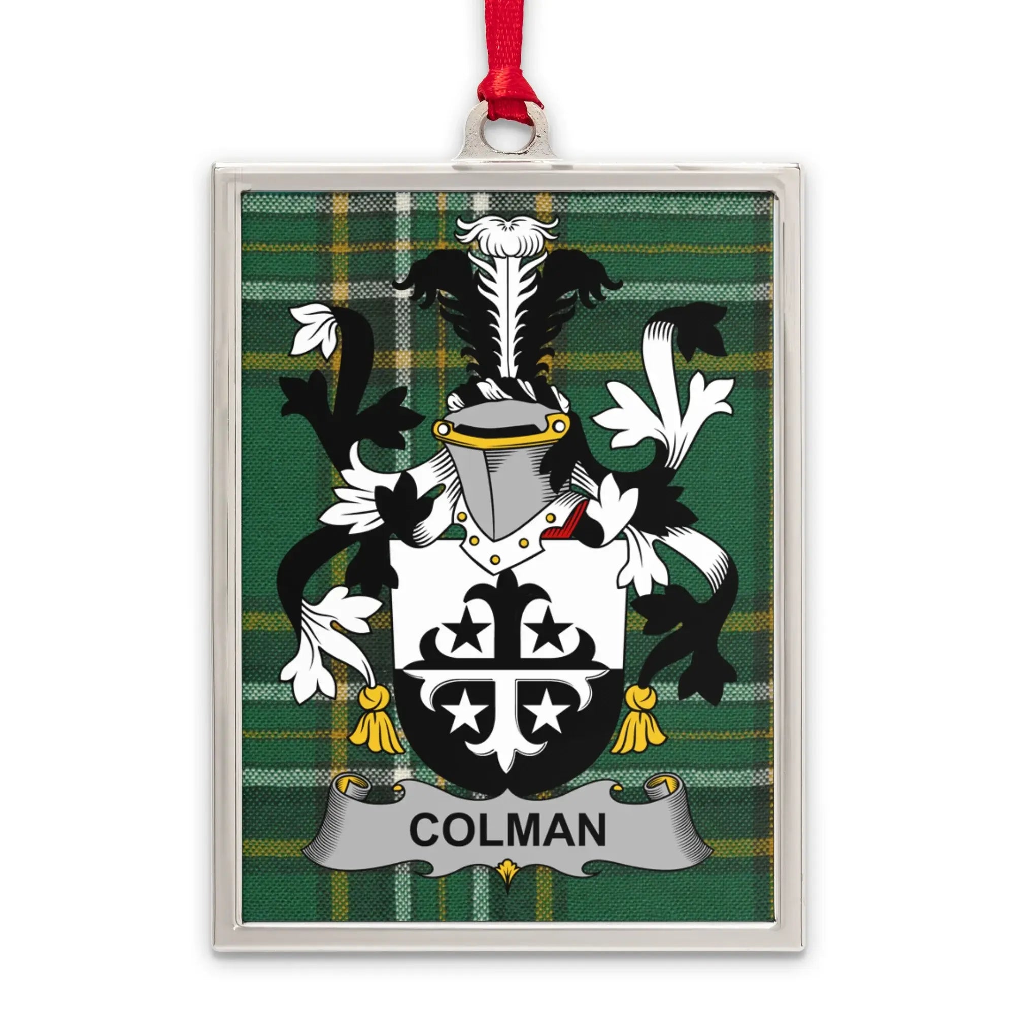 Colman Family Crest Plaid Background Ornament product