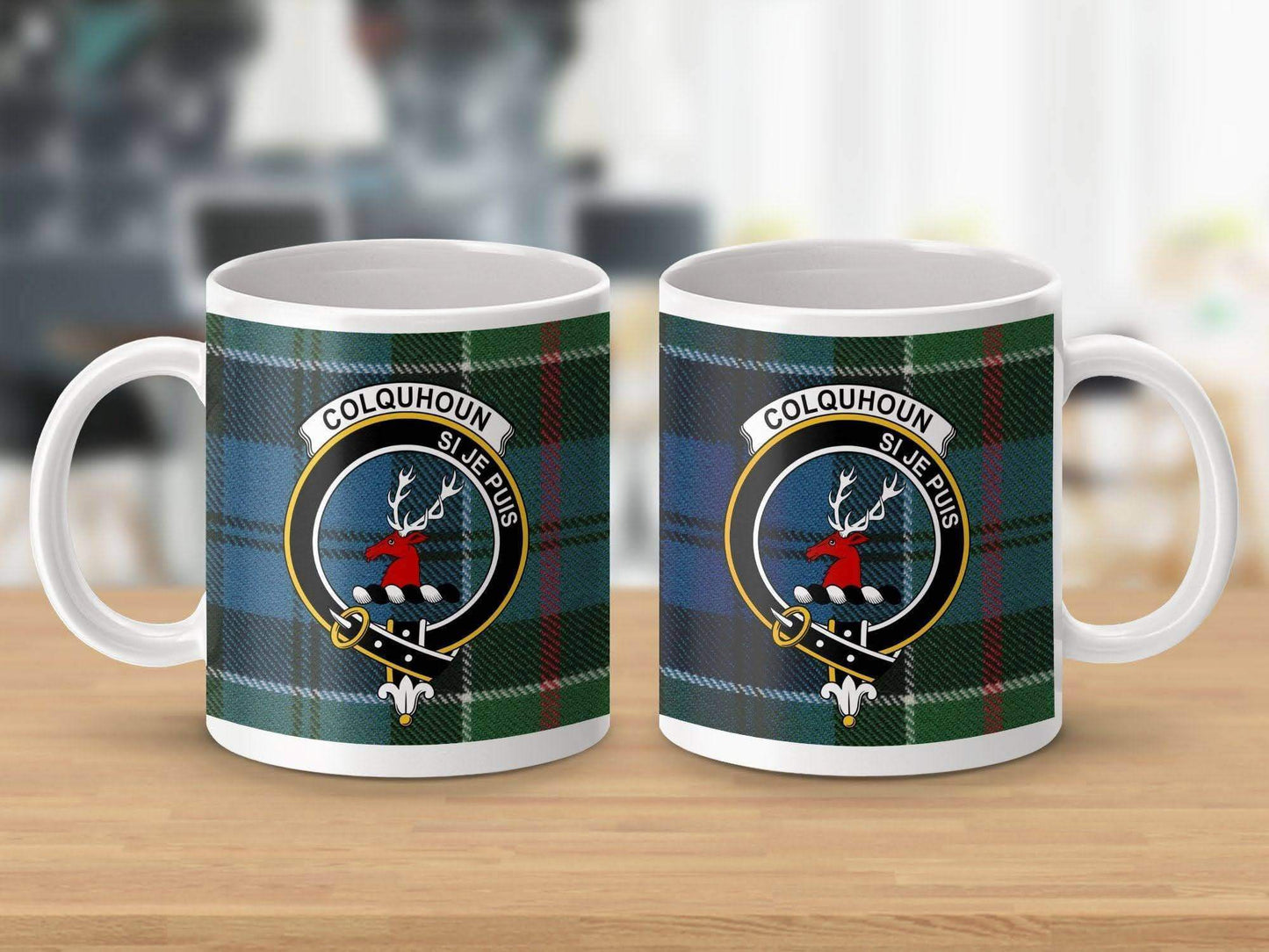 Colquhoun SI JE PUIS Tartan Clan Crest Mug product type