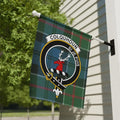 Colquhoun clan crest tartan garden flag 12x18 inches — poly poplin-canvas with stag heraldic design