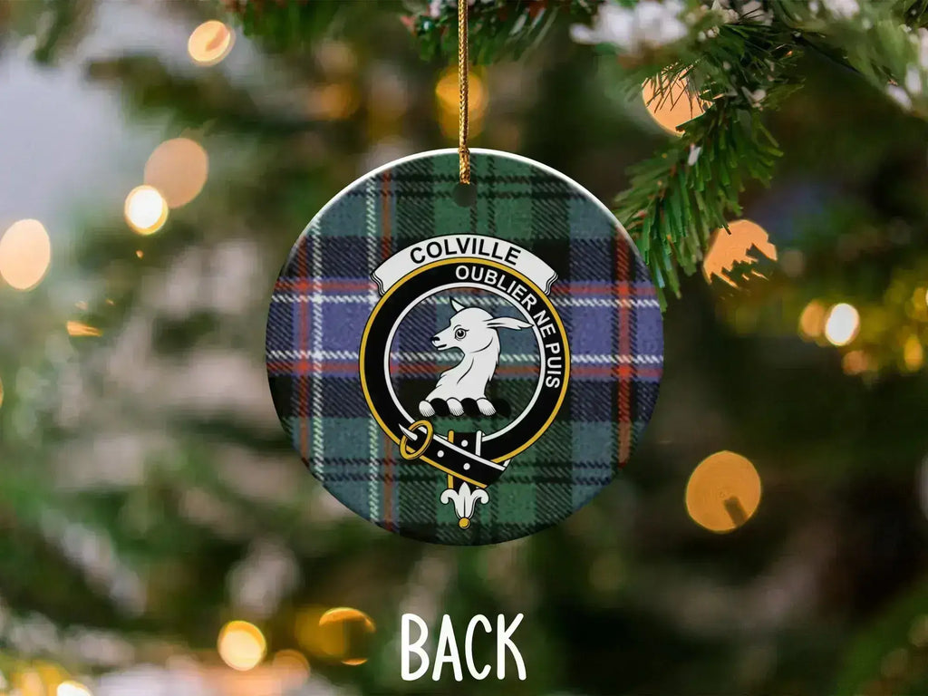 Colville Oublier Ne Puis Plaid Crest Ornament product type