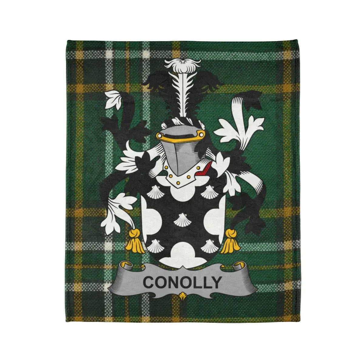 Conolly Family Crest Plaid Pattern Blanket Product