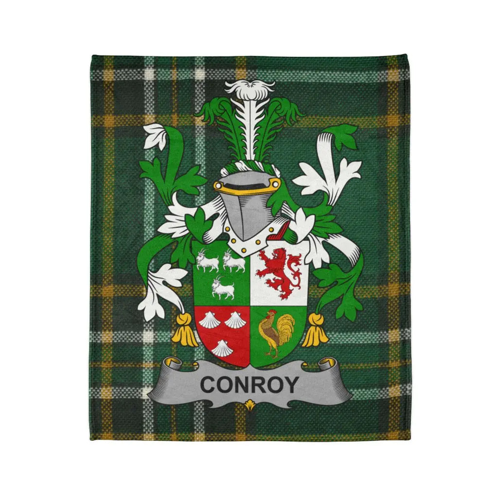 Conroy Family Crest Green Tartan Blanket