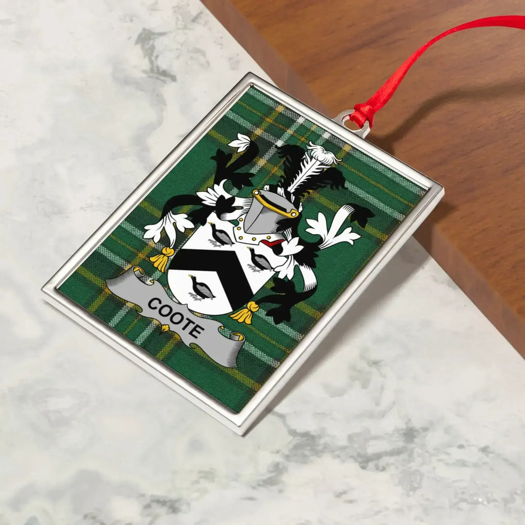 Coote Family Crest with Tartan Design Ornament product