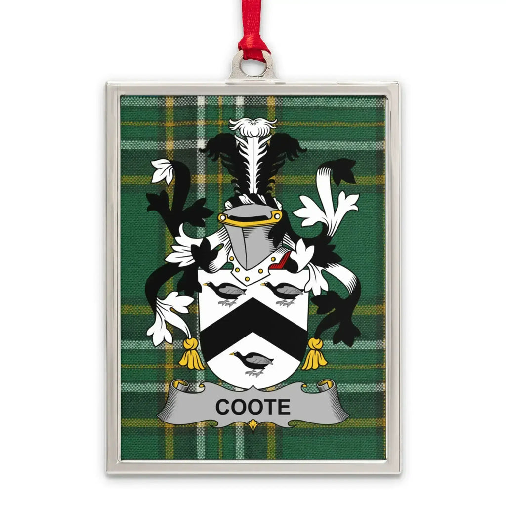 Coote Family Coat of Arms Plaid Pattern Framed product