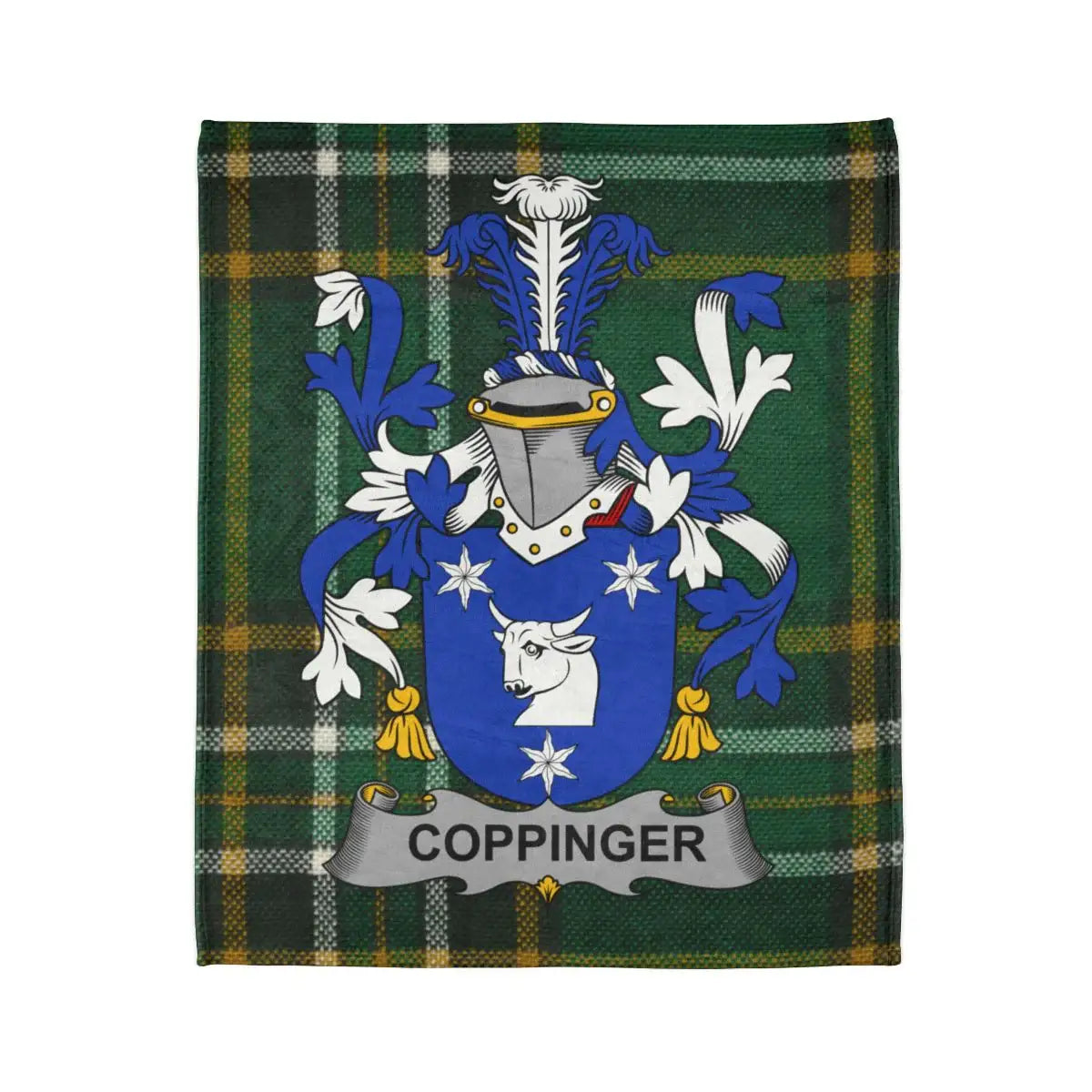 Coppinger Family Crest Coat of Arms Tapestry Blanket