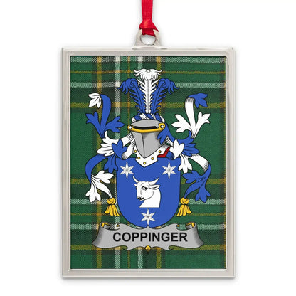 Coppinger Family Crest Plaid Background Ornament Product