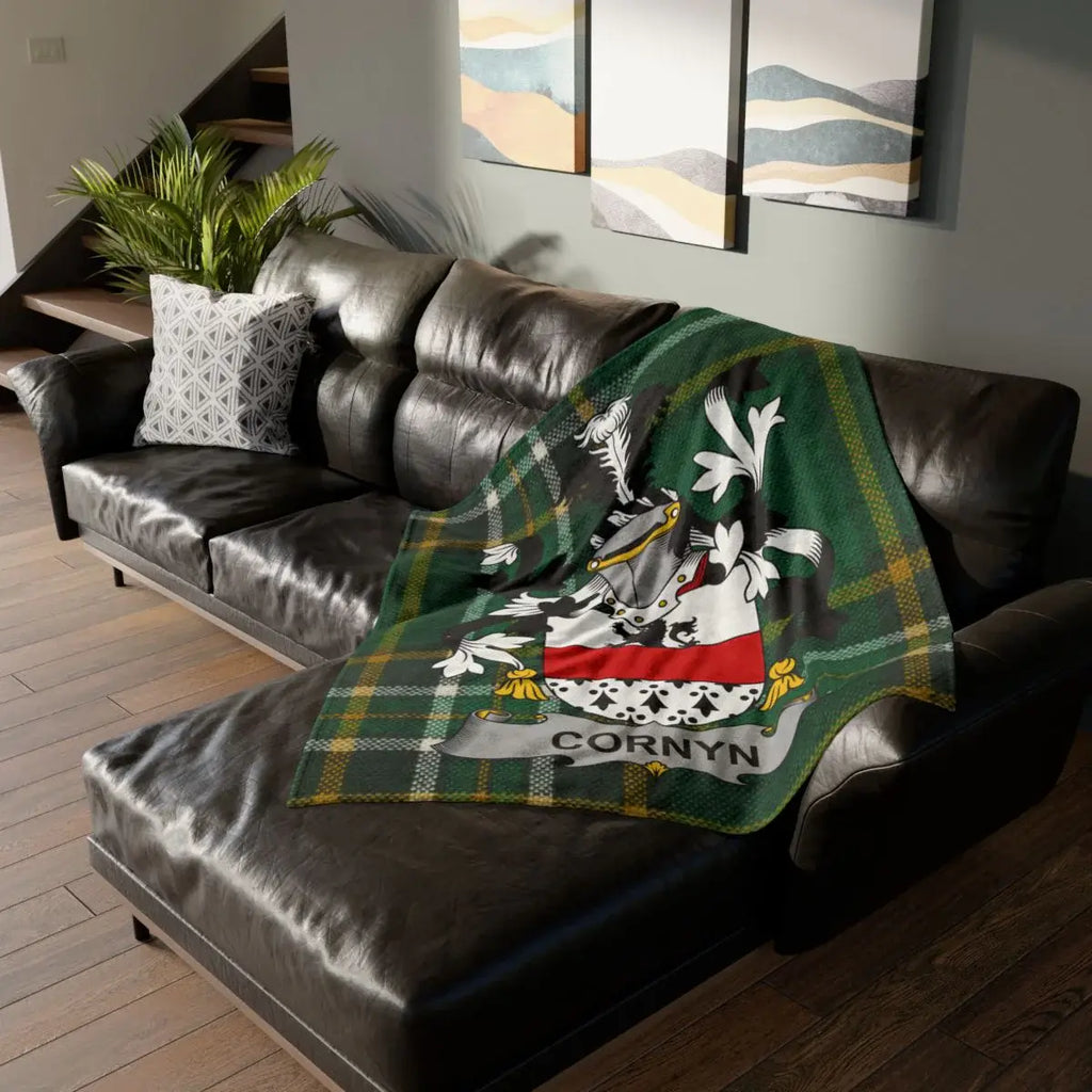 Cornyn Family Crest Plaid Pattern Throw Blanket