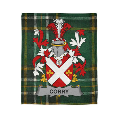 Corry Family Crest Tartan Background Blanket