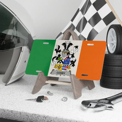 Irish Flag with Cosby Family Crest License Plate product
