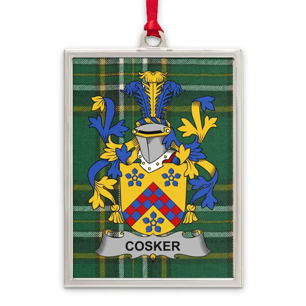Cosker Family Crest Plaid Design Rectangular Ornament