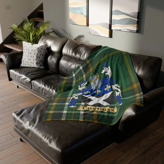 Personalized Costigan Family Tartan Crest Blanket