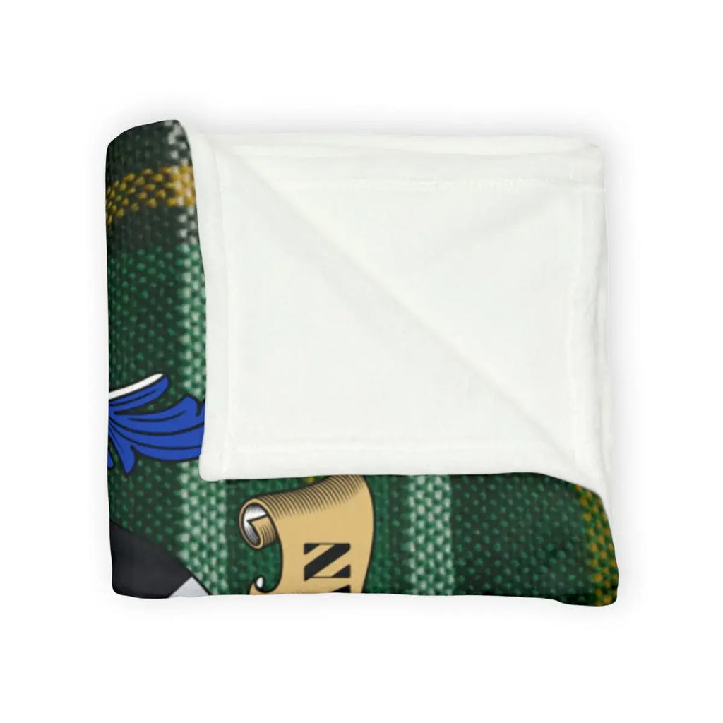 Cozy Blanket with Green and Gold Tartan Design Blanket