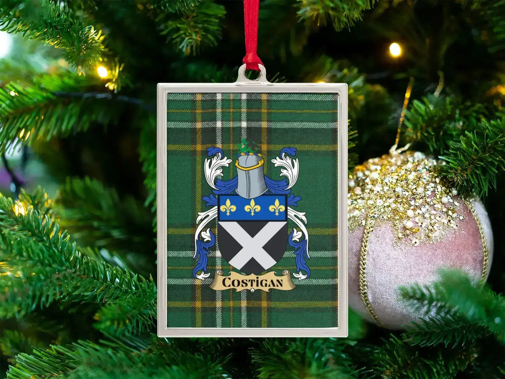 Personalized Green Plaid Family Crest Ornament product type